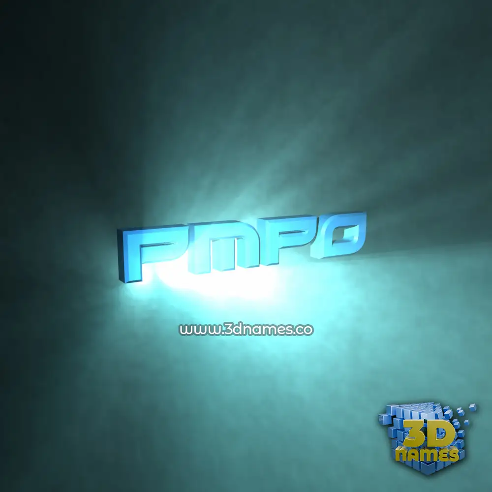 pmpo in Light Shine style - 3D name wallpaper