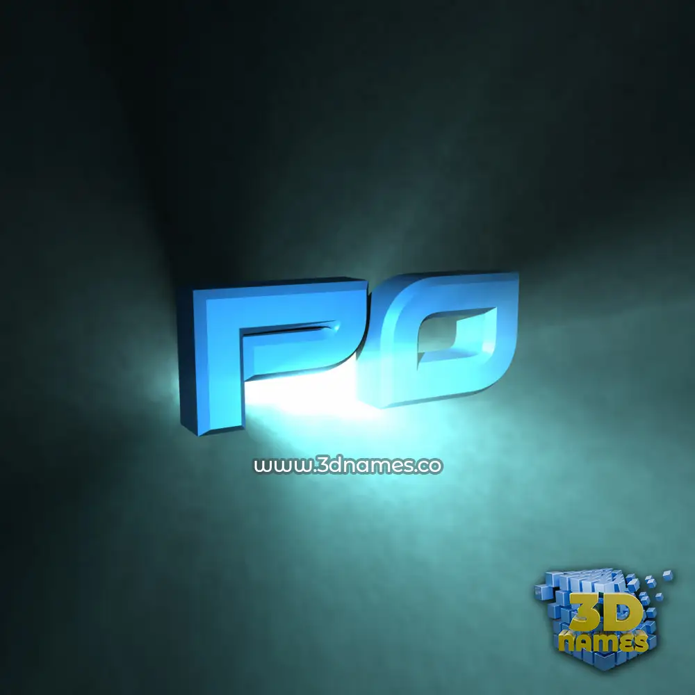po in Light Shine style - 3D name wallpaper
