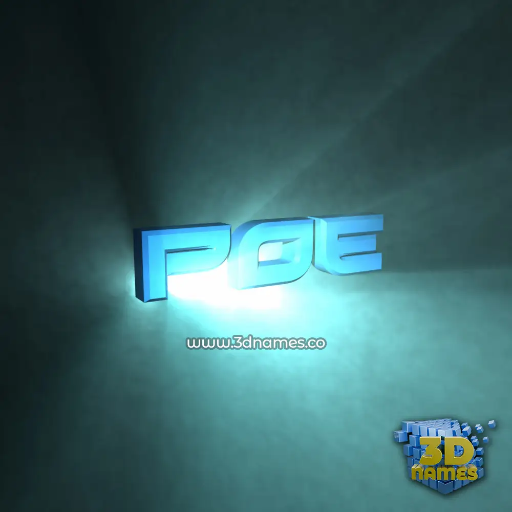 poe in Light Shine style - 3D name wallpaper