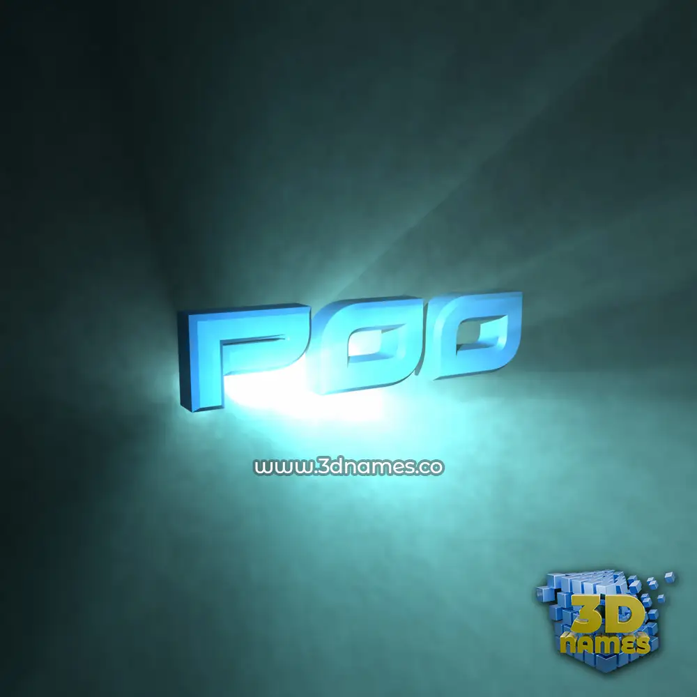poo in Light Shine style - 3D name wallpaper