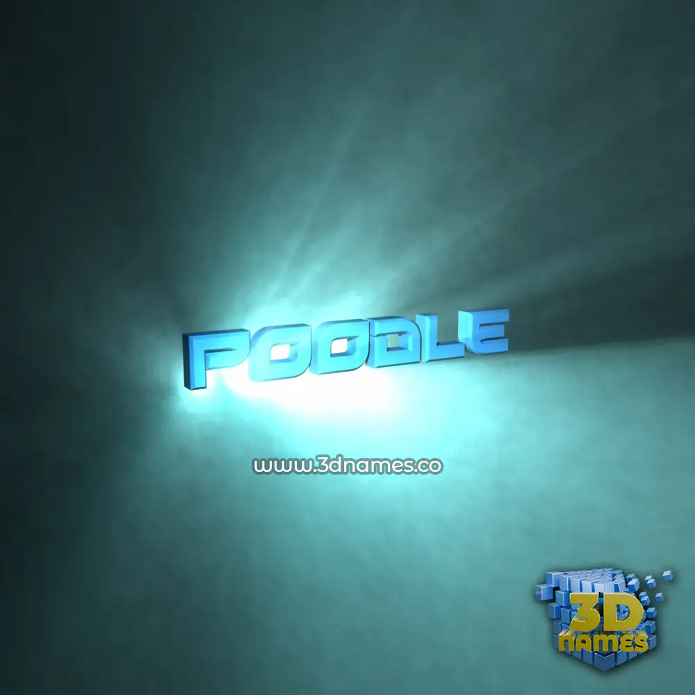 poodle in Light Shine style - 3D name wallpaper