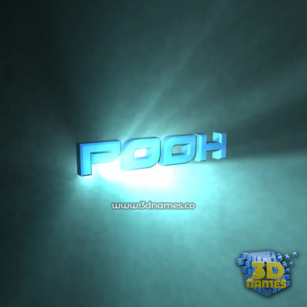pooh in Light Shine style - 3D name wallpaper