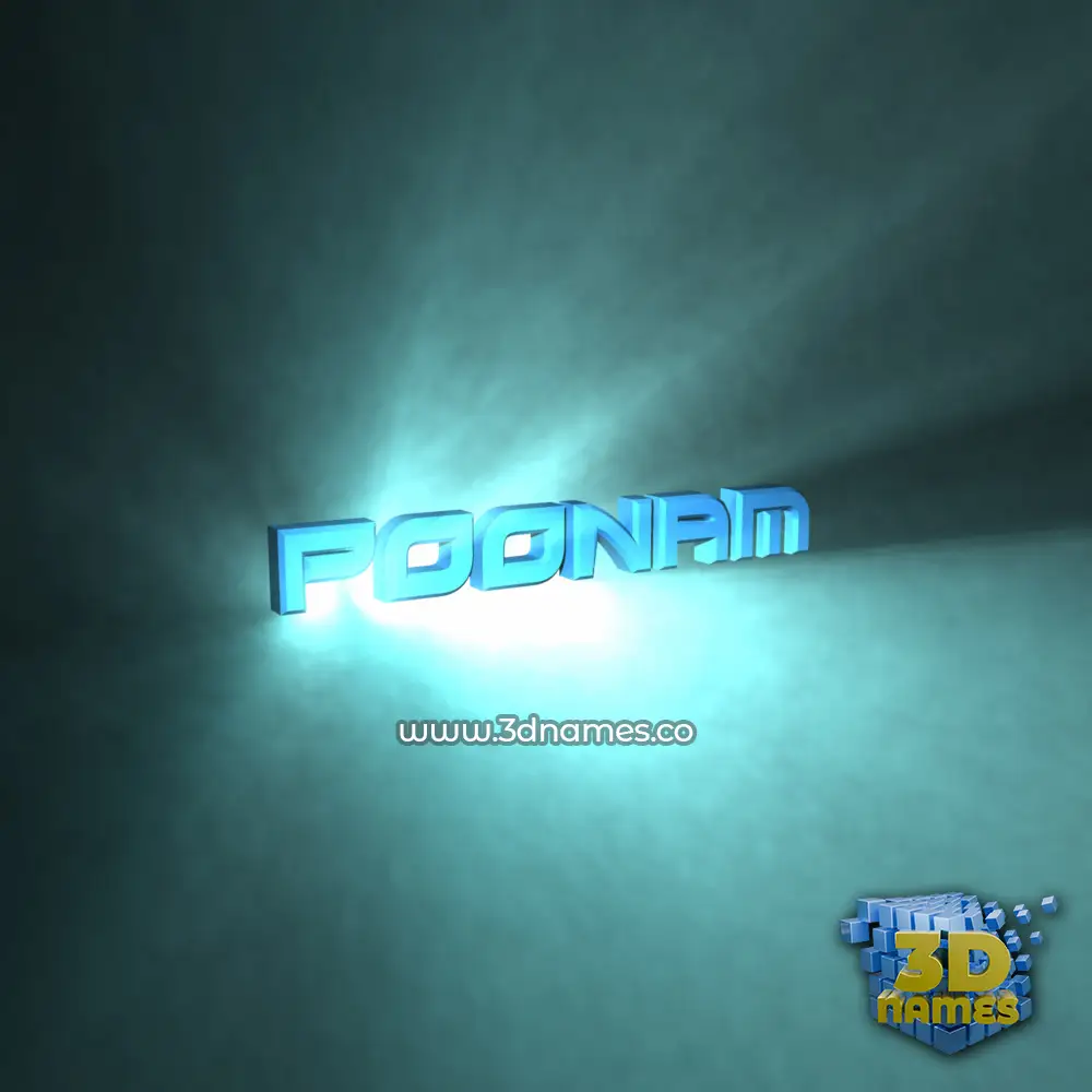 poonam in Light Shine style - 3D name wallpaper