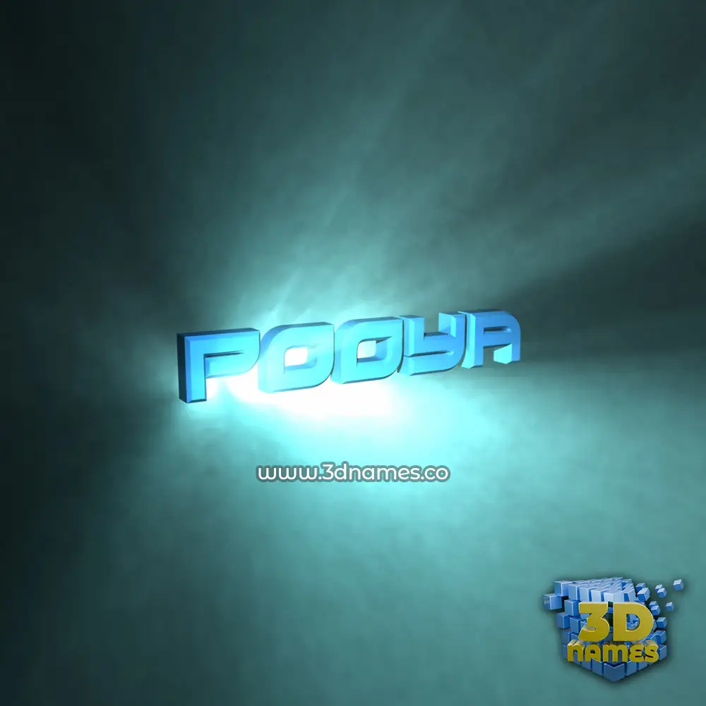 pooya in Light Shine style - 3D name wallpaper