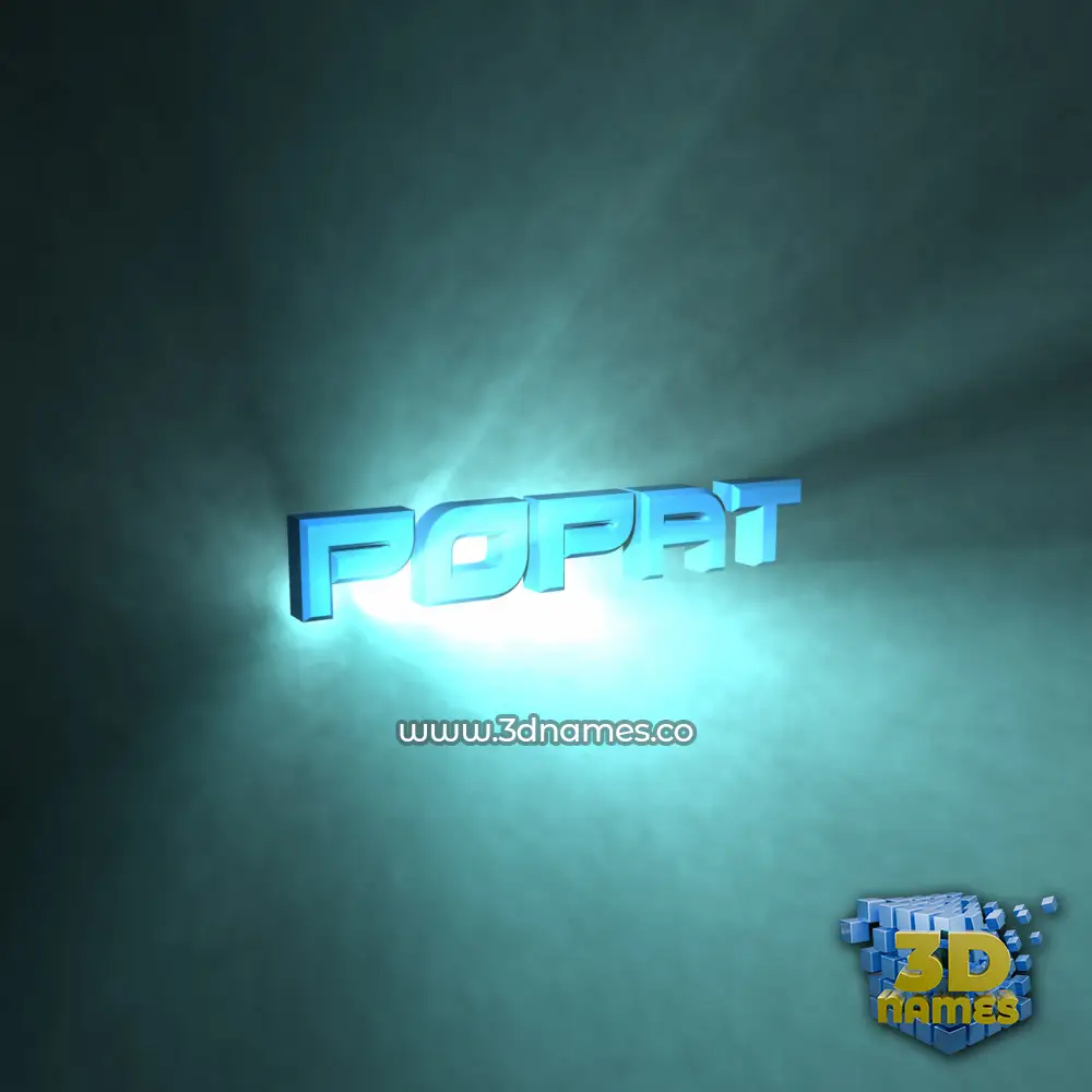 popat in Light Shine style - 3D name wallpaper
