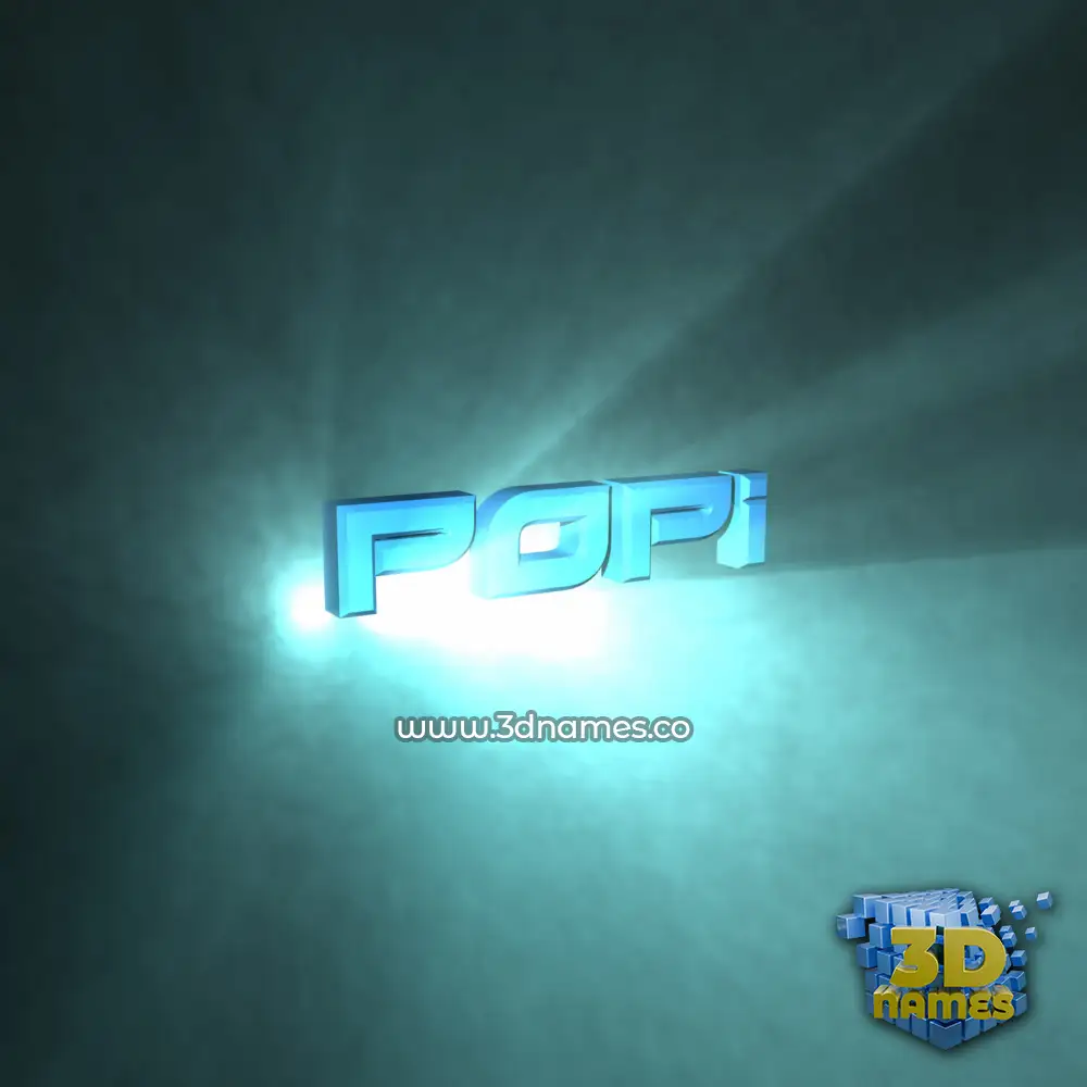 popi in Light Shine style - 3D name wallpaper