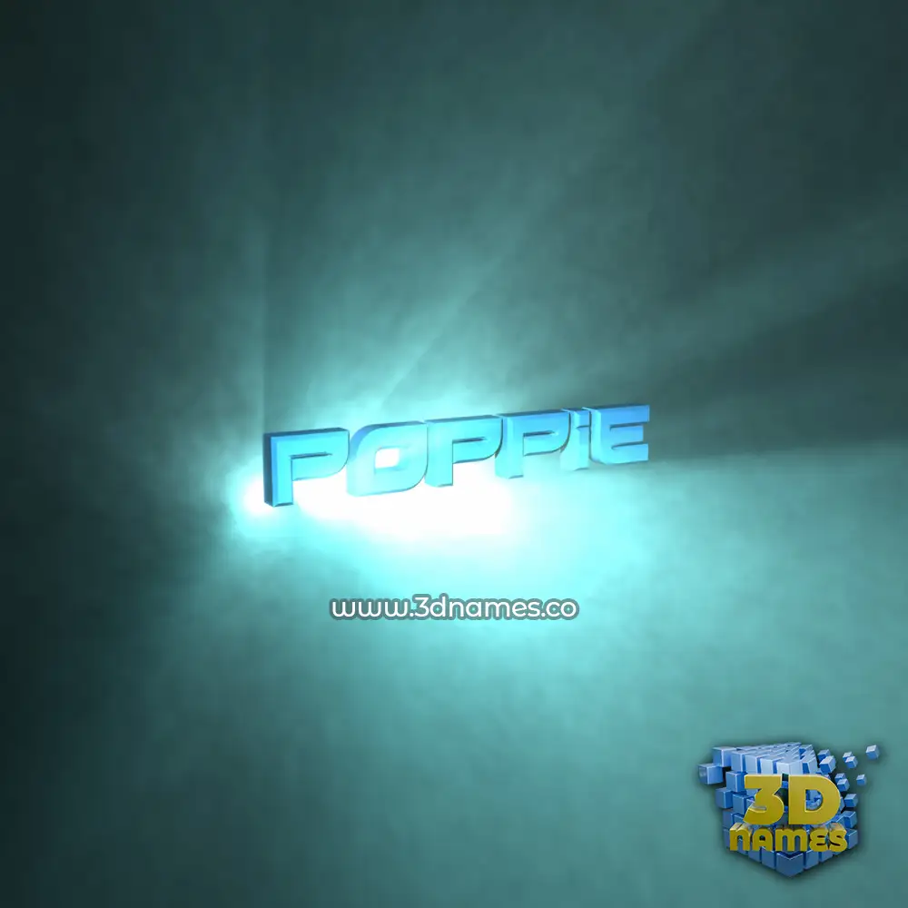 poppie in Light Shine style - 3D name wallpaper