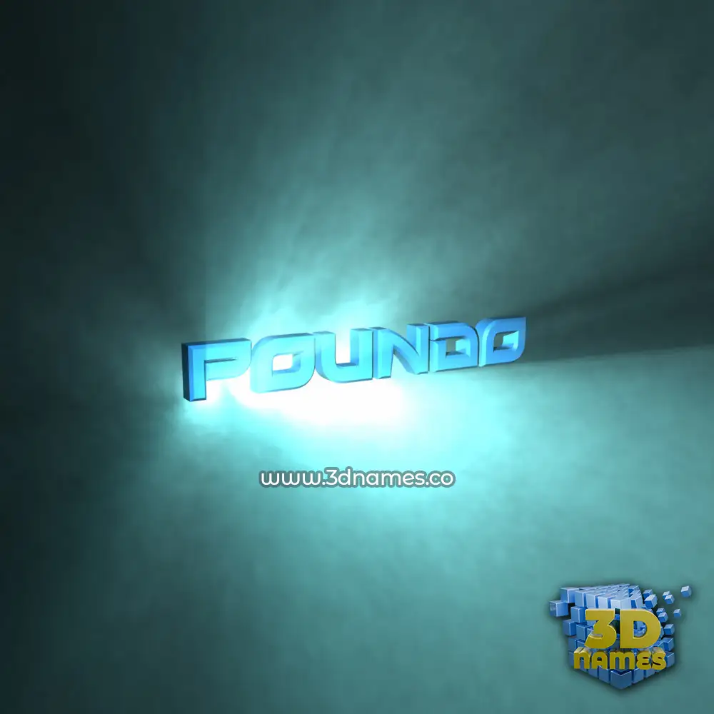 poundo in Light Shine style - 3D name wallpaper