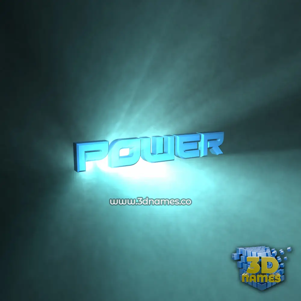power in Light Shine style - 3D name wallpaper