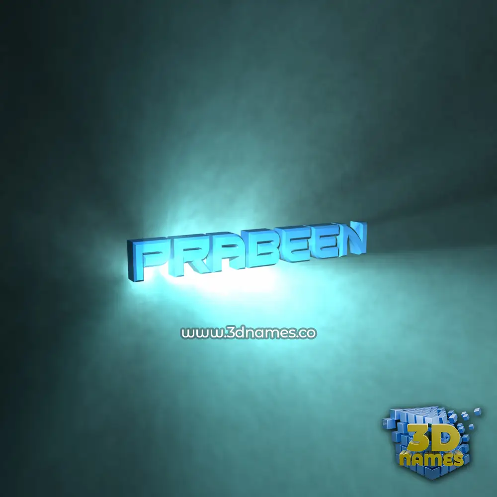 prabeen in Light Shine style - 3D name wallpaper