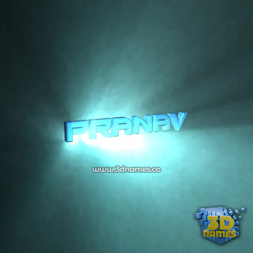 pranav in Light Shine style - 3D name wallpaper