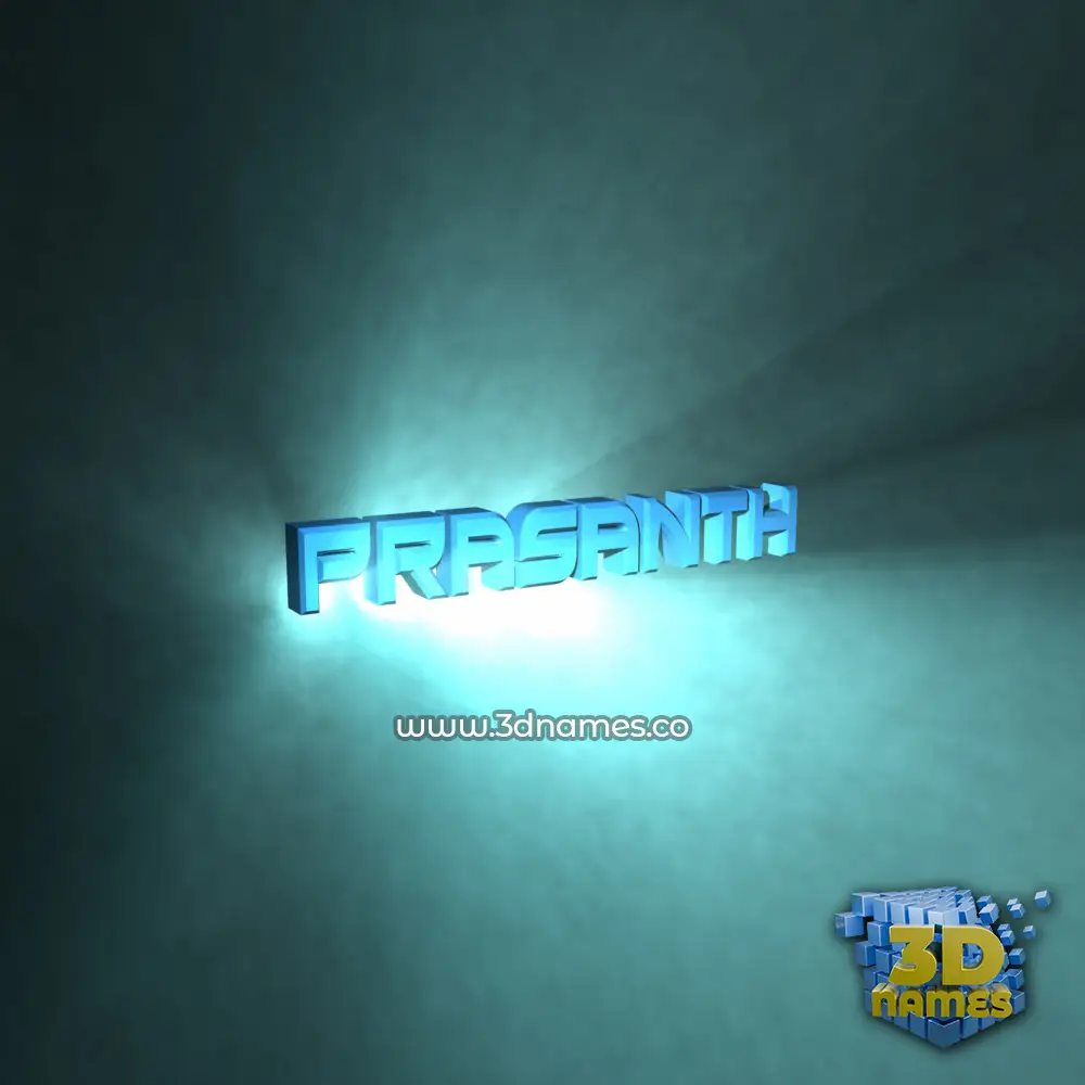 prasanth in Light Shine style - 3D name wallpaper