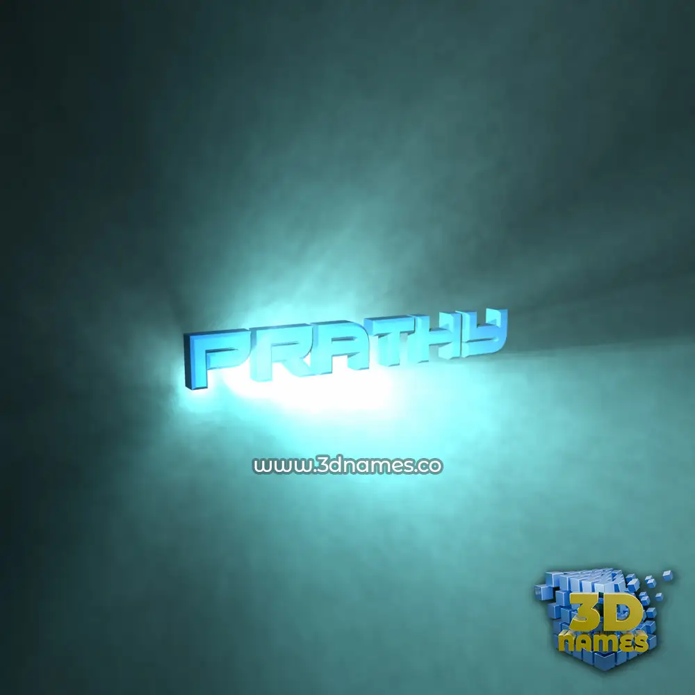 prathy in Light Shine style - 3D name wallpaper
