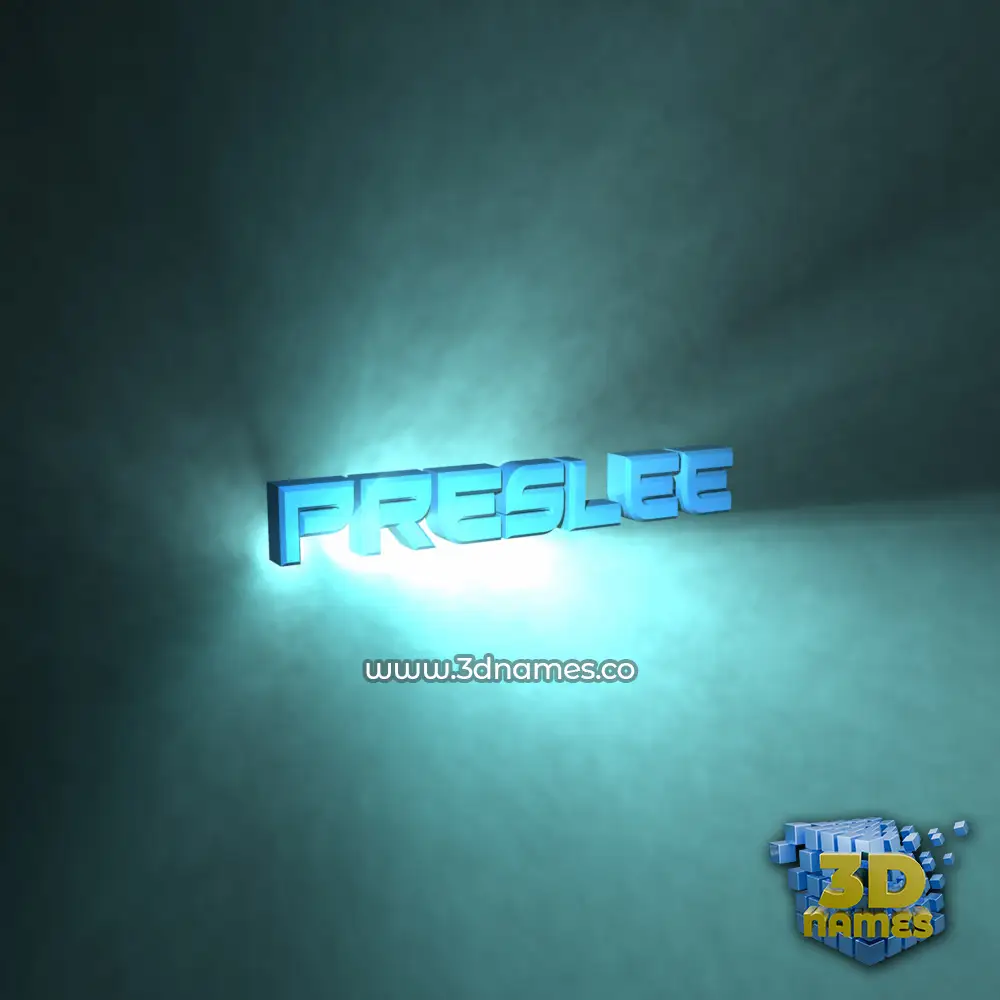 preslee in Light Shine style - 3D name wallpaper