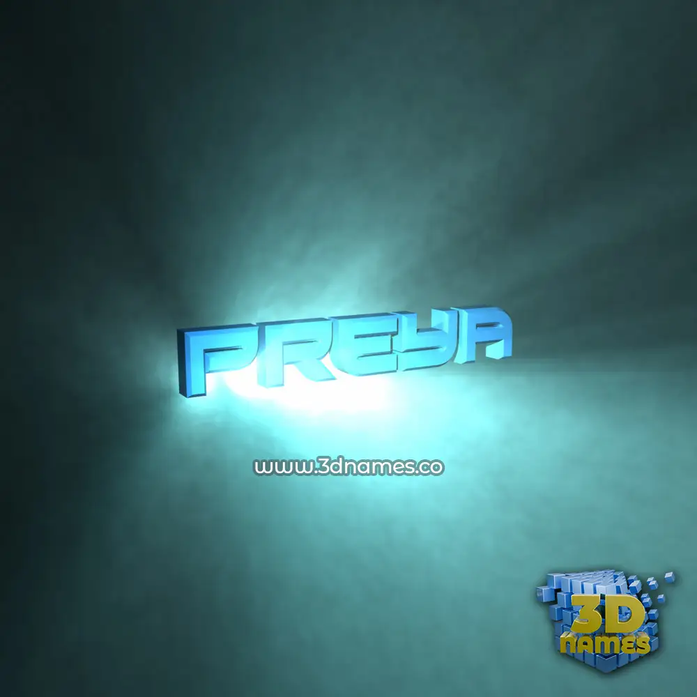 preya in Light Shine style - 3D name wallpaper