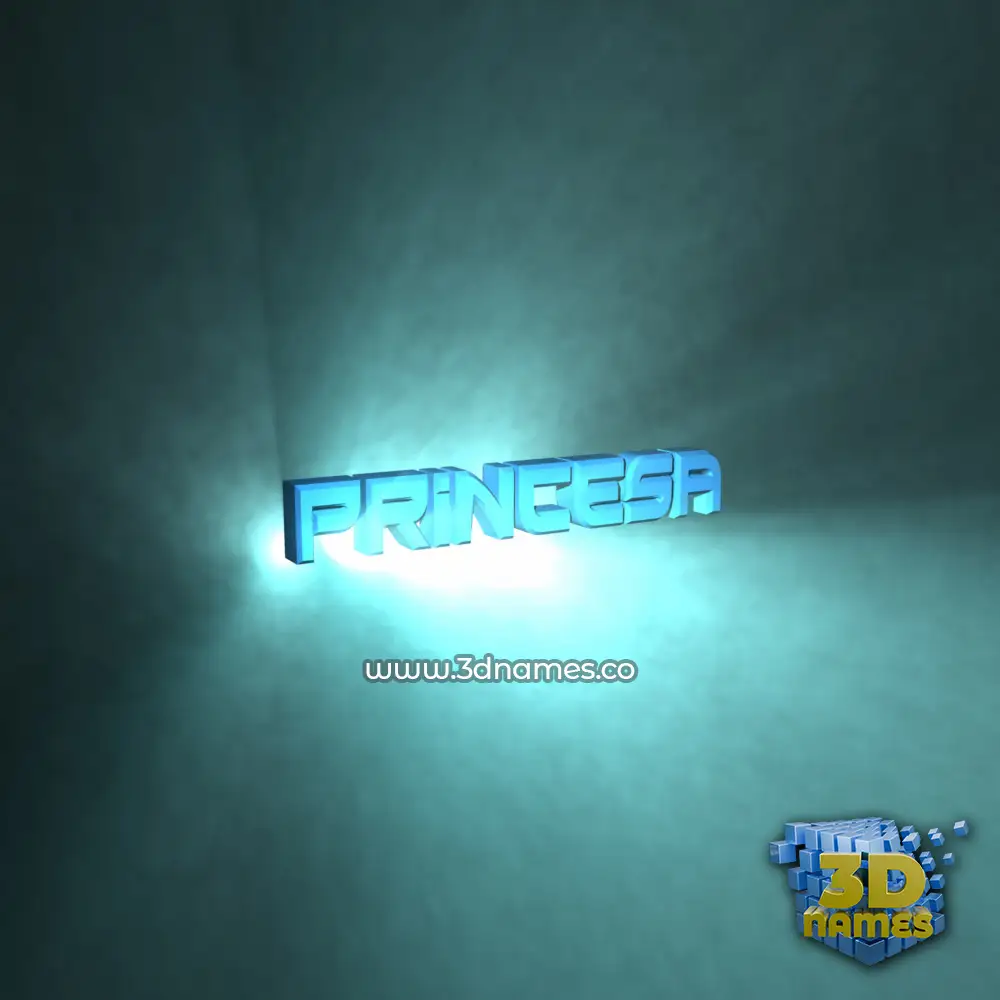 princesa in Light Shine style - 3D name wallpaper