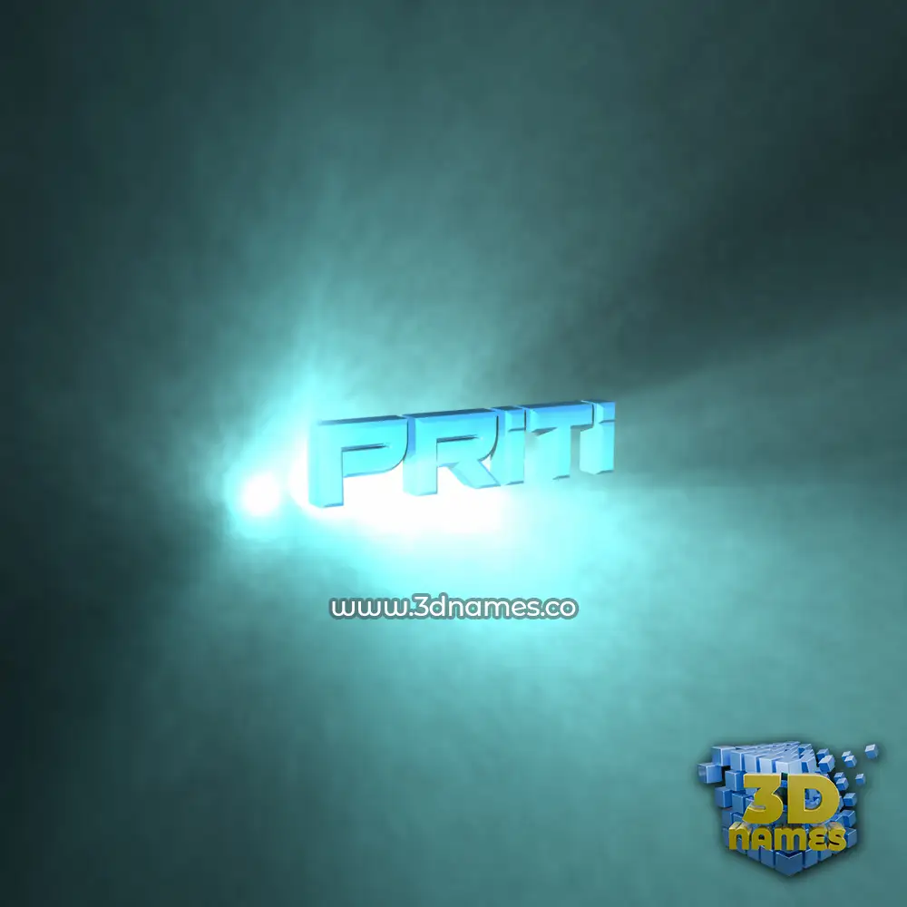 priti in Light Shine style - 3D name wallpaper
