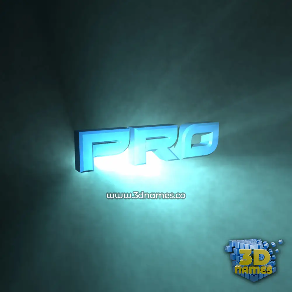 pro in Light Shine style - 3D name wallpaper