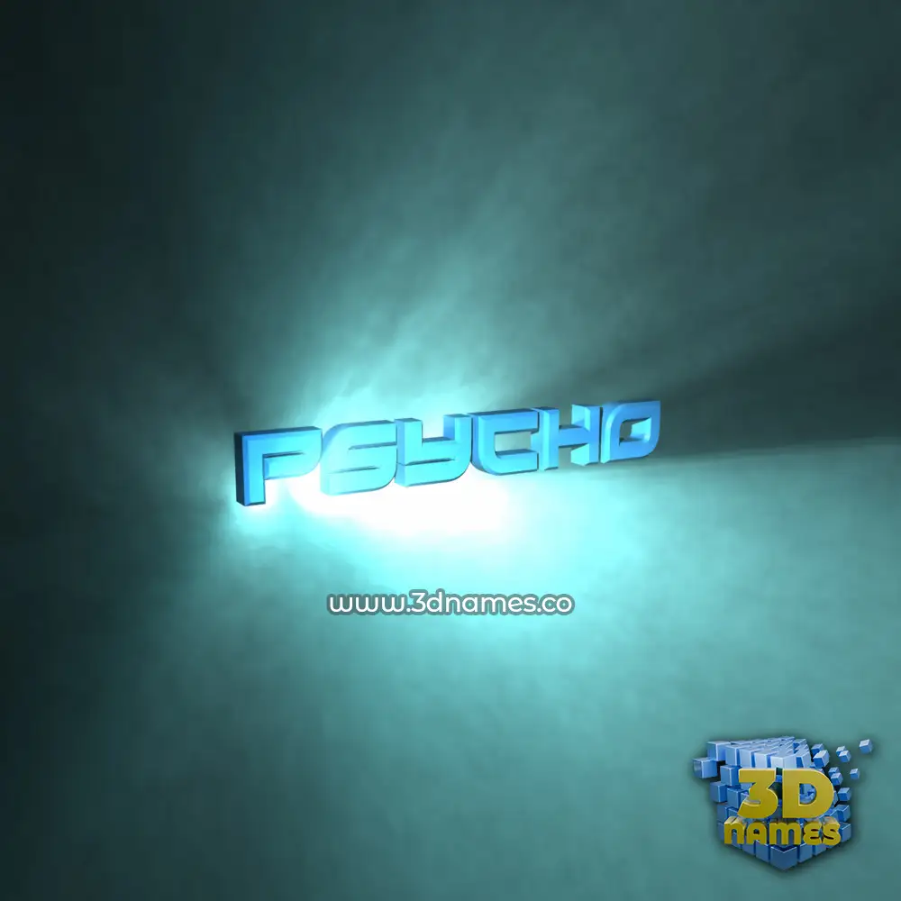 psycho in Light Shine style - 3D name wallpaper