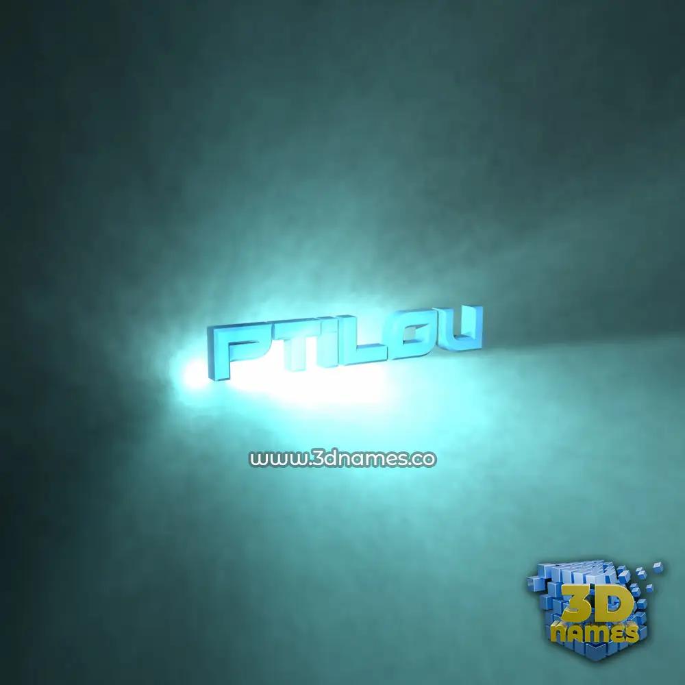 ptilou in Light Shine style - 3D name wallpaper