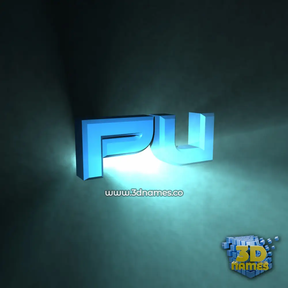 pu in Light Shine style - 3D name wallpaper