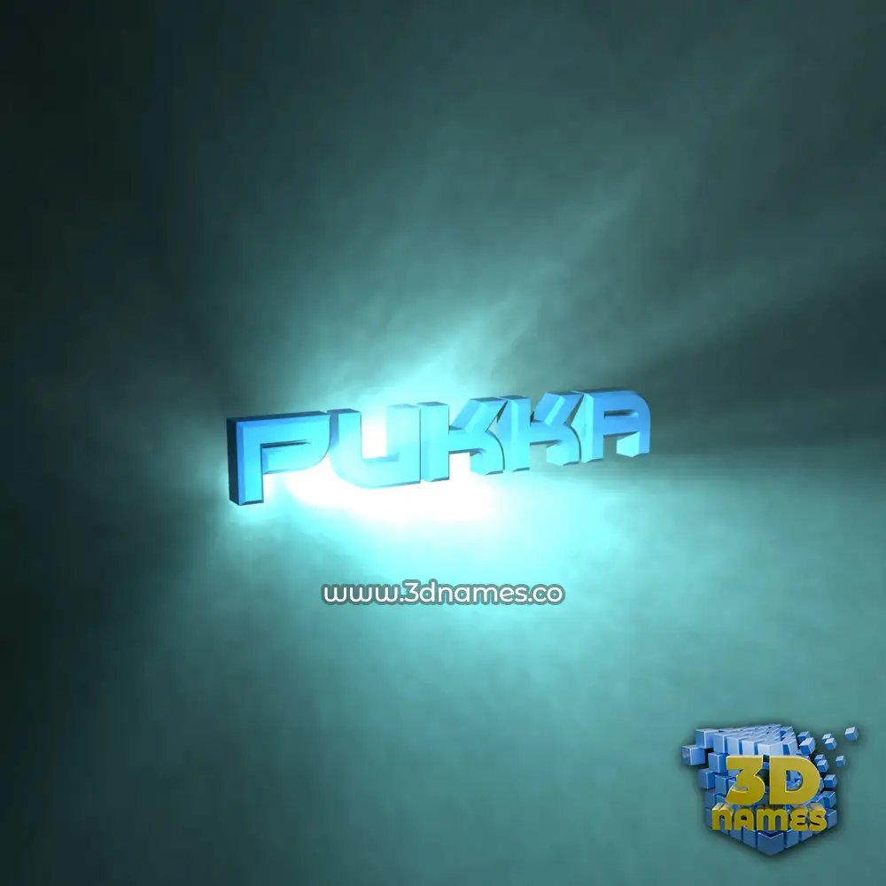 pukka in Light Shine style - 3D name wallpaper