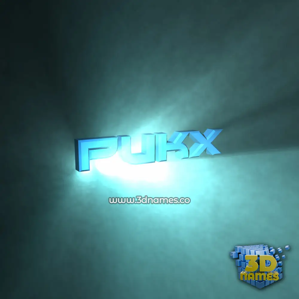 pukx in Light Shine style - 3D name wallpaper