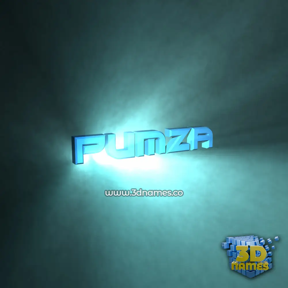 pumza in Light Shine style - 3D name wallpaper