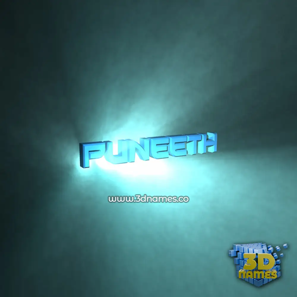 puneeth in Light Shine style - 3D name wallpaper