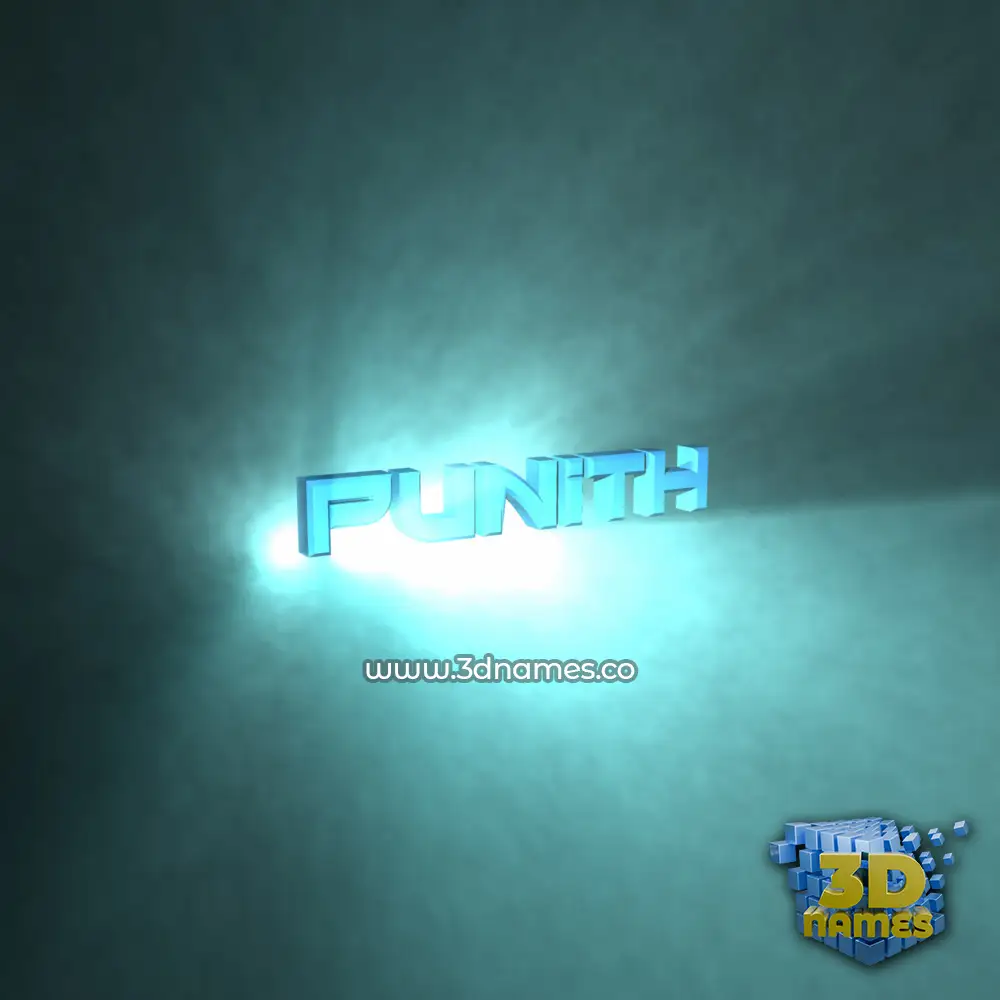 punith in Light Shine style - 3D name wallpaper