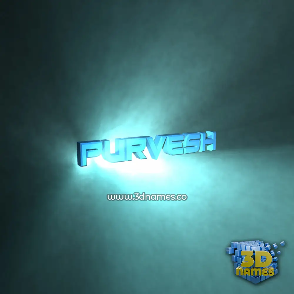 purvesh in Light Shine style - 3D name wallpaper