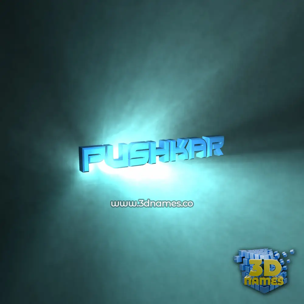 pushkar in Light Shine style - 3D name wallpaper