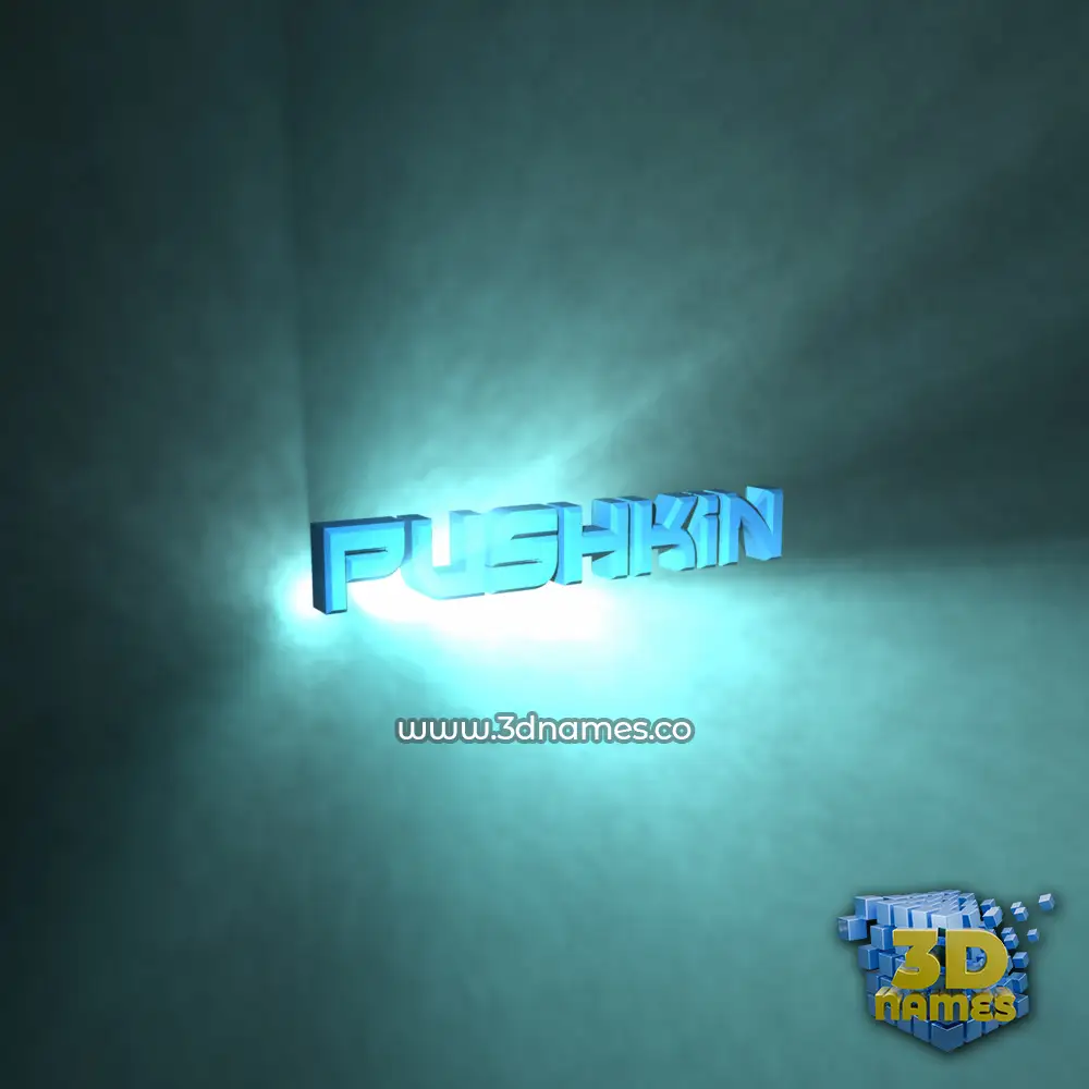 pushkin in Light Shine style - 3D name wallpaper