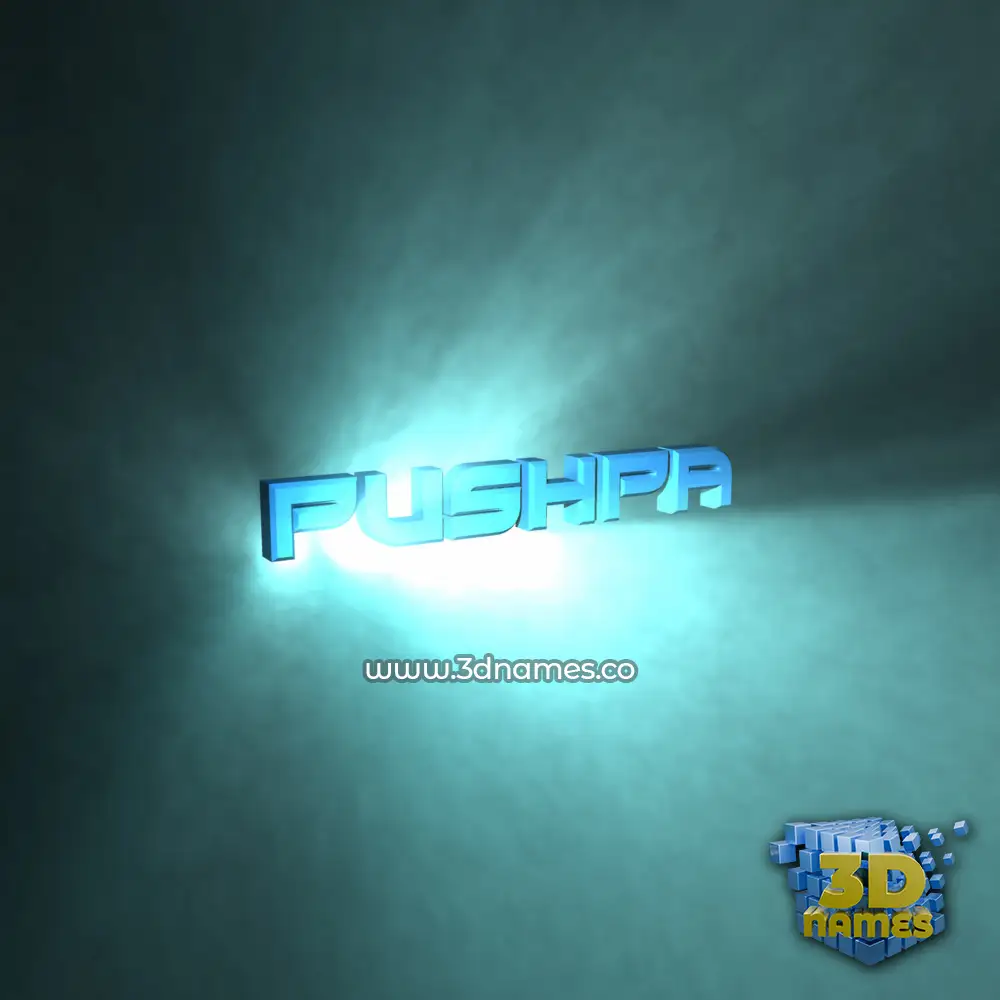 pushpa in Light Shine style - 3D name wallpaper