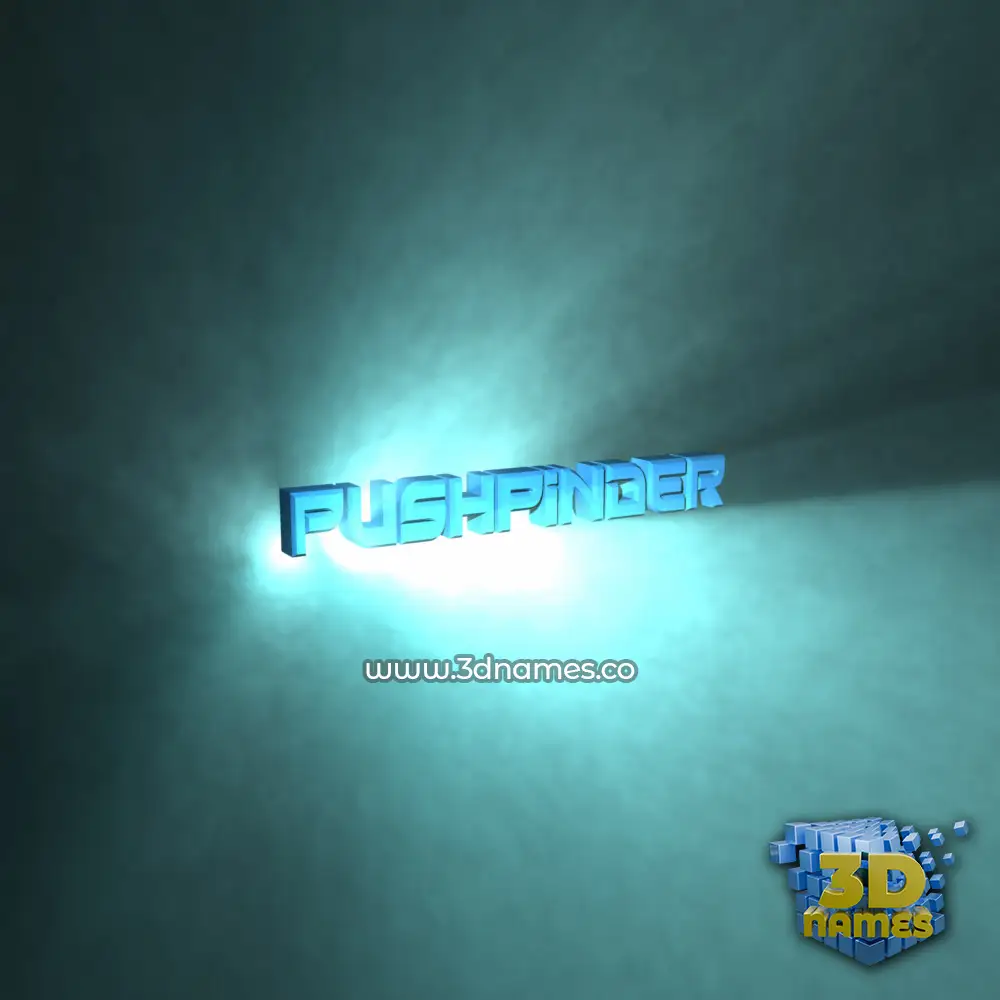 pushpinder in Light Shine style - 3D name wallpaper