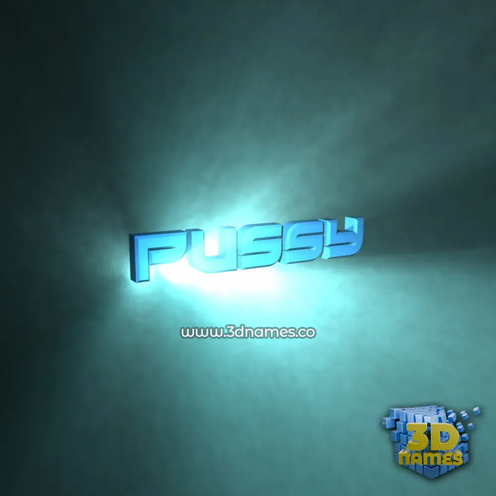 pussy in Light Shine style - 3D name wallpaper
