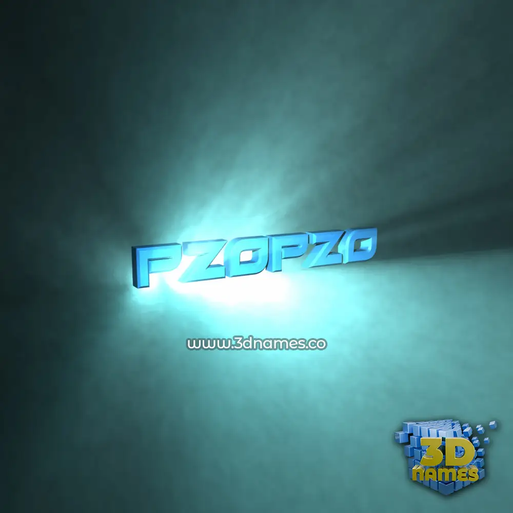 pzopzo in Light Shine style - 3D name wallpaper
