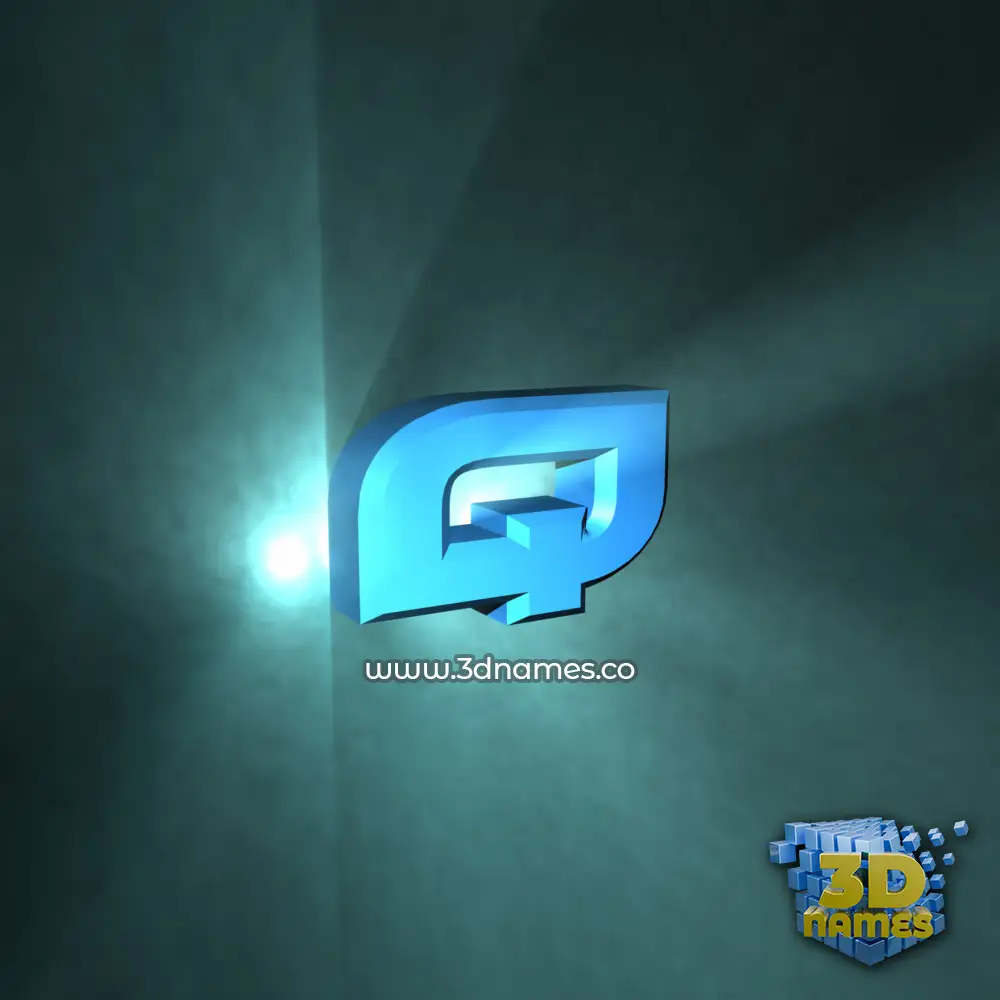 q in Light Shine style - 3D name wallpaper