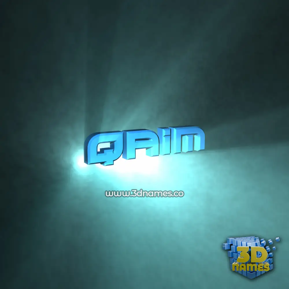 qaim in Light Shine style - 3D name wallpaper