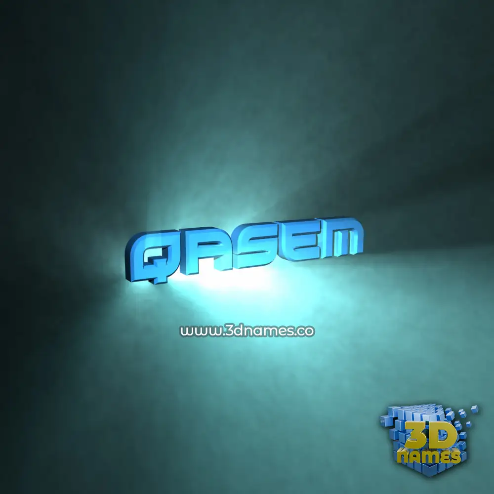 qasem in Light Shine style - 3D name wallpaper