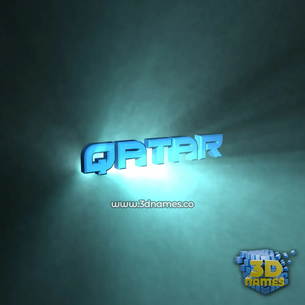 qatar in Light Shine style - 3D name wallpaper