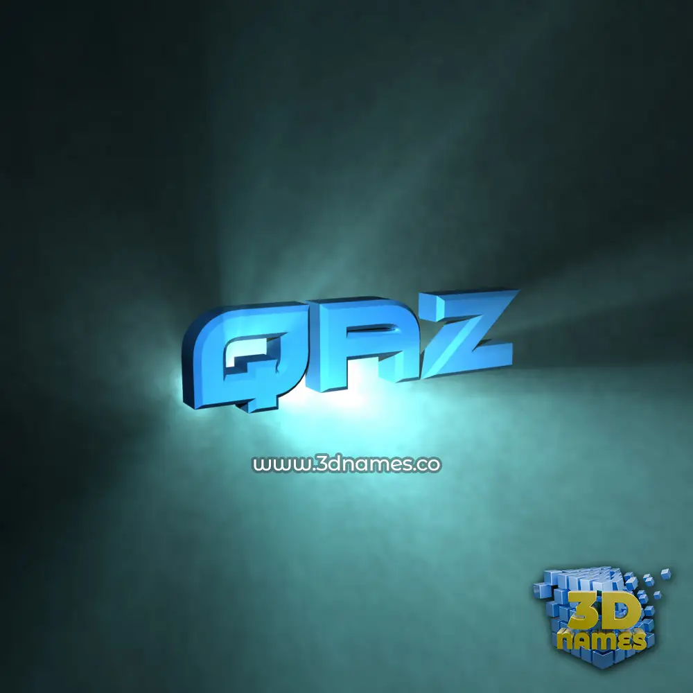 qaz in Light Shine style - 3D name wallpaper