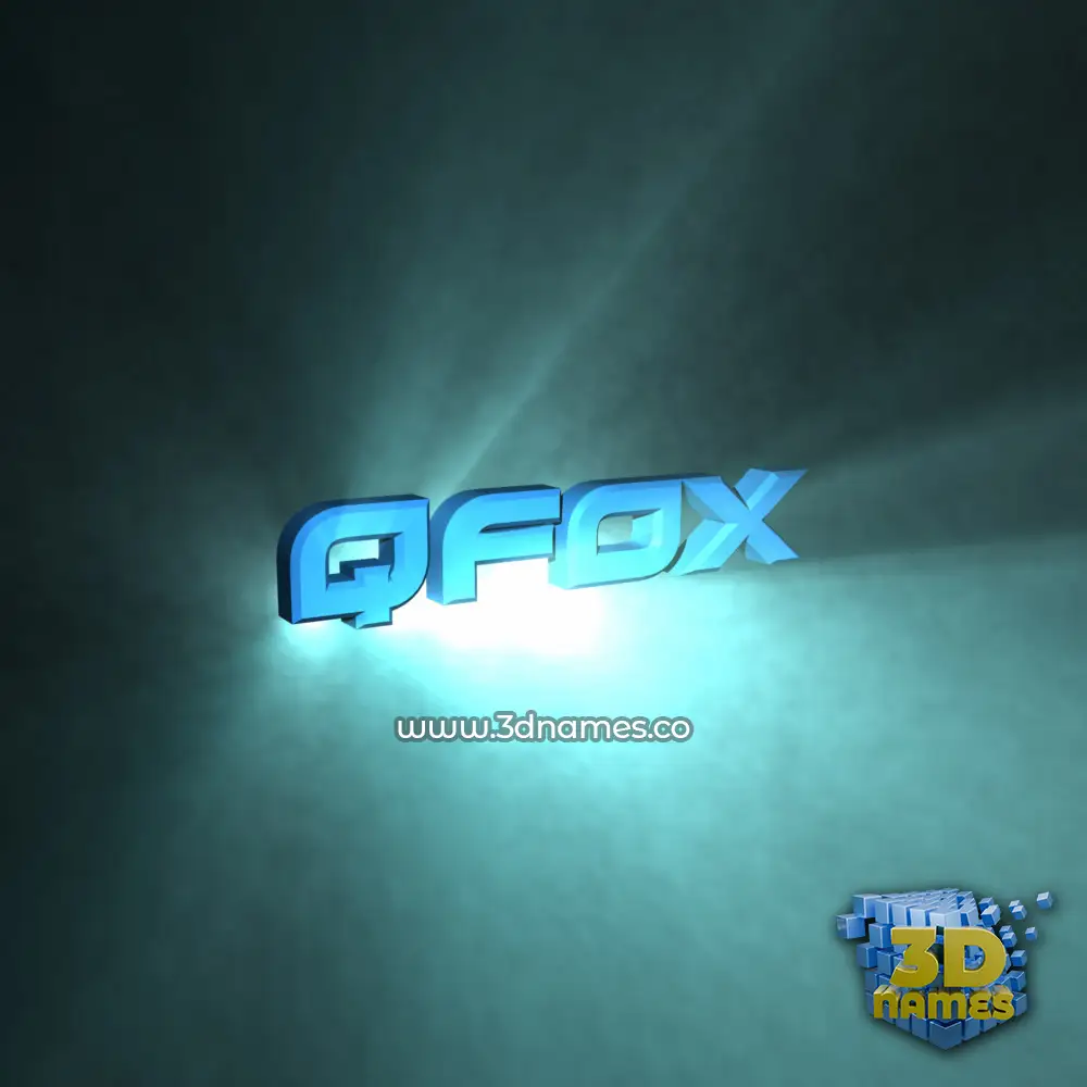 qfox in Light Shine style - 3D name wallpaper