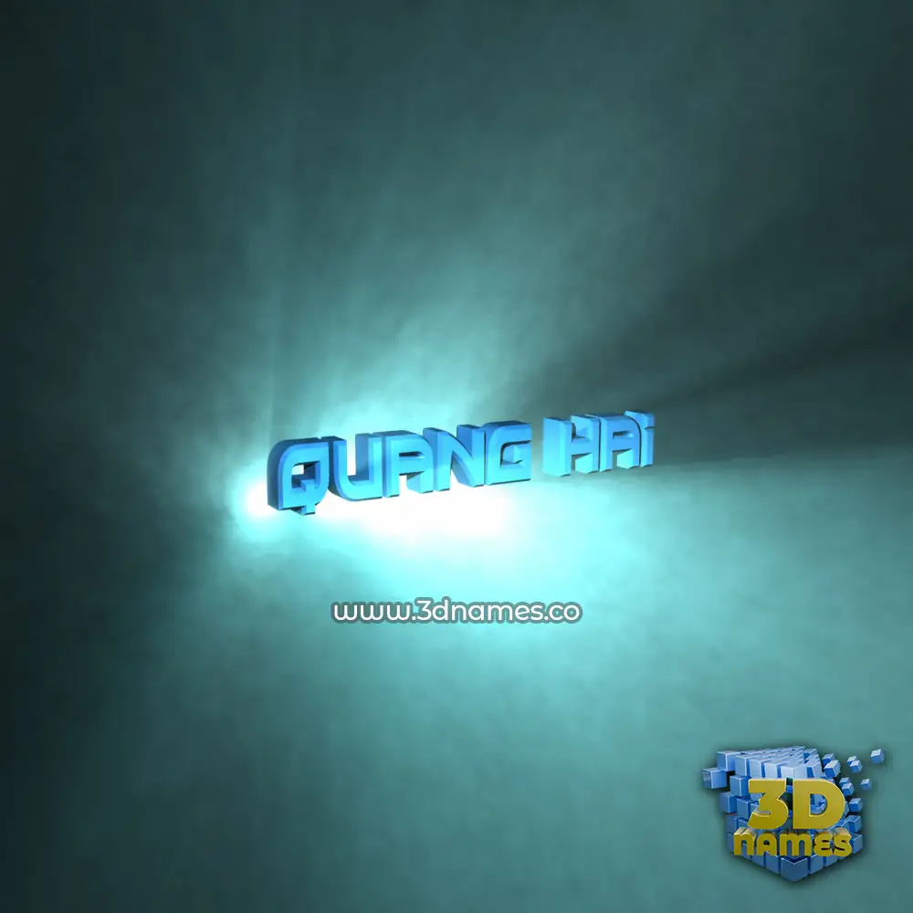 quang hai in Light Shine style - 3D name wallpaper