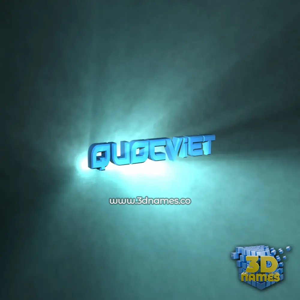 quocviet in Light Shine style - 3D name wallpaper