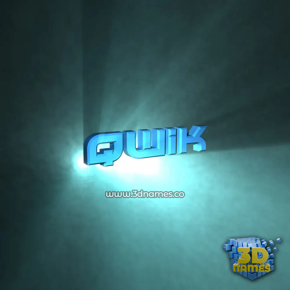 qwik in Light Shine style - 3D name wallpaper