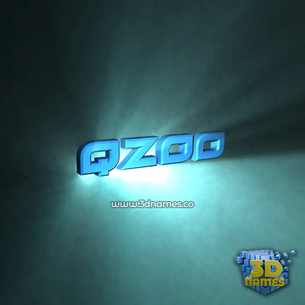 qzoo in Light Shine style - 3D name wallpaper