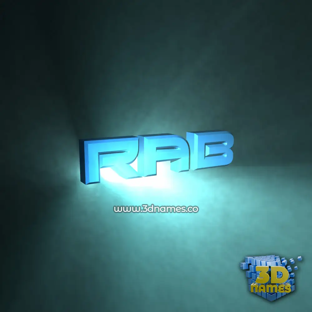 rab in Light Shine style - 3D name wallpaper
