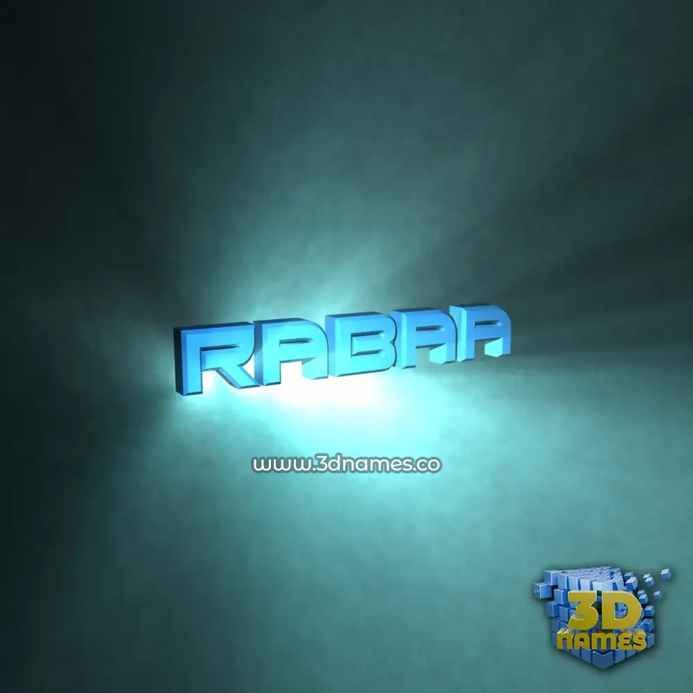 rabaa in Light Shine style - 3D name wallpaper