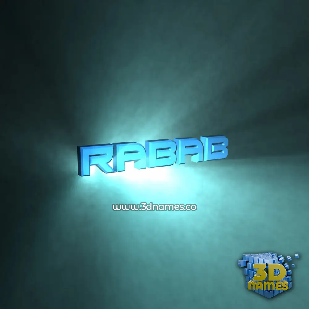 rabab in Light Shine style - 3D name wallpaper